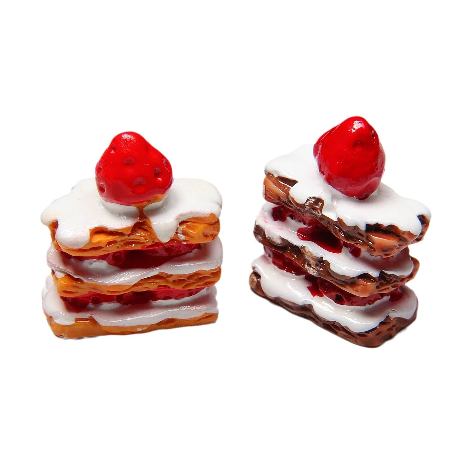 Wholesale Resin Strawberry Cake Food Toys No Hole